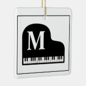 Grand Piano Monogram Pianist Black and White Keramikornament (Rechts)