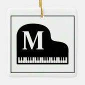 Grand Piano Monogram Pianist Black and White Keramikornament (Vorderseite)