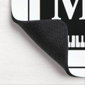 Grand Piano Monogram Pianist Black and White Mousepad (Ecke)