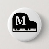 Grand Piano Monogram Pianist personalize Button (Vorderseite)