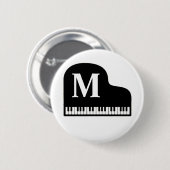 Grand Piano Monogram Pianist personalize Button (Vorne & Hinten)