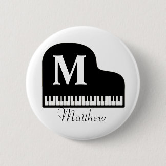 Grand Piano Monogram Pianist personalize Button