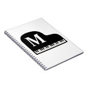 Grand Piano Monogram Pianist personalize Notizblock (Rechte Seite)