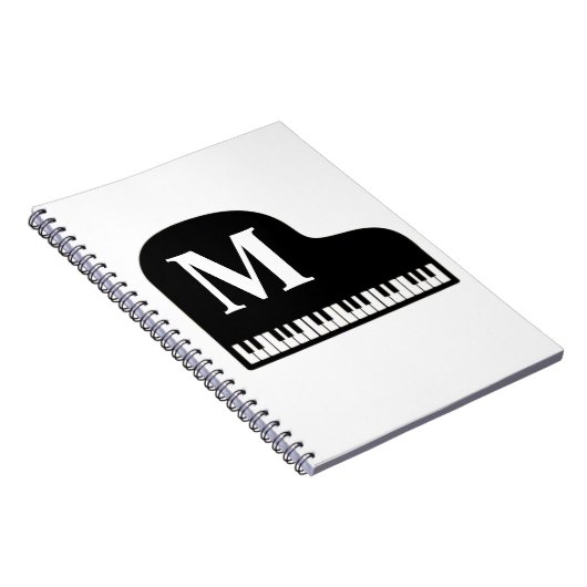 Grand Piano Monogram Pianist personalize Notizblock (Rechte Seite)
