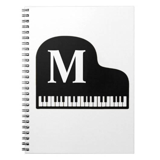 Grand Piano Monogram Pianist personalize Notizblock (Vorderseite)