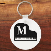 Grand Piano Monogram Pianist personalize Schlüsselanhänger (Vorderseite)