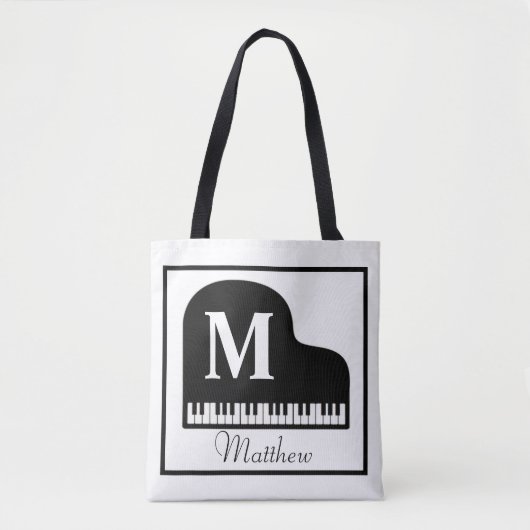Grand Piano Monogram Pianist personalize Tasche (Vorderseite)