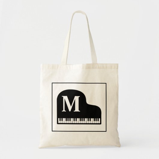 Grand Piano Monogram Pianist personalize Tragetasche (Vorne)