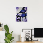 GRAND PIANO MUSIC LILA BLAUE ART POSTER (Heimbüro)