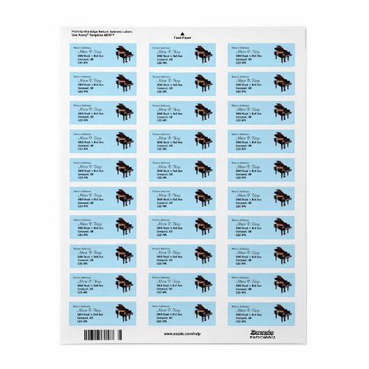 GRAND PIANO Music Lovers Rücksendeadressen-Aufkleb (Vorne)