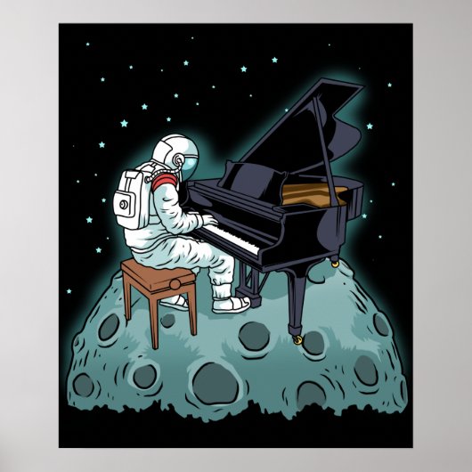Grand Piano Music Pianist Gift Astronaut Piano Poster (Vorne)