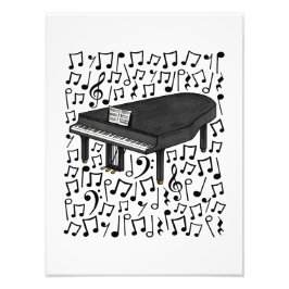 Grand Piano Musical Notes Pianist Musical Fotodruck