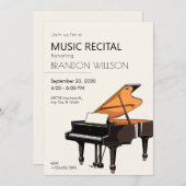 Grand Piano Musik Einladung (Vorne/Hinten)