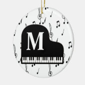 Grand Piano Musiknote Monogram Pianist Keramik Ornament (Links)