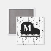 Grand Piano Musiknote Monogram Pianist Magnet (Vorderseite/Rückseite)