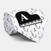 Grand Piano Musiknotens Monogram Pianist Krawatte (Gerollt)