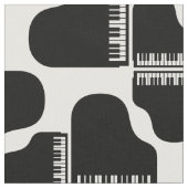Grand Piano Muster Retro Black & White Musik Stoff (Nahaufnahme)