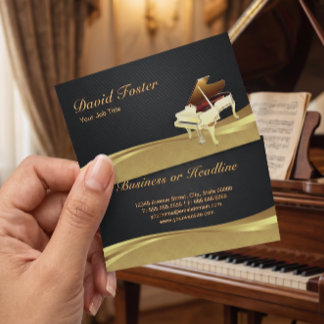 Grand Piano Pianist Elegantes Ambiente Visitenkarte
