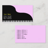 Grand Piano Rosa Hintergrund Visitenkarte (Vorne/Hinten)