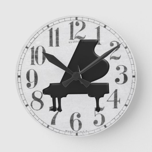Grand Piano Runde Wanduhr (Vorderseite)