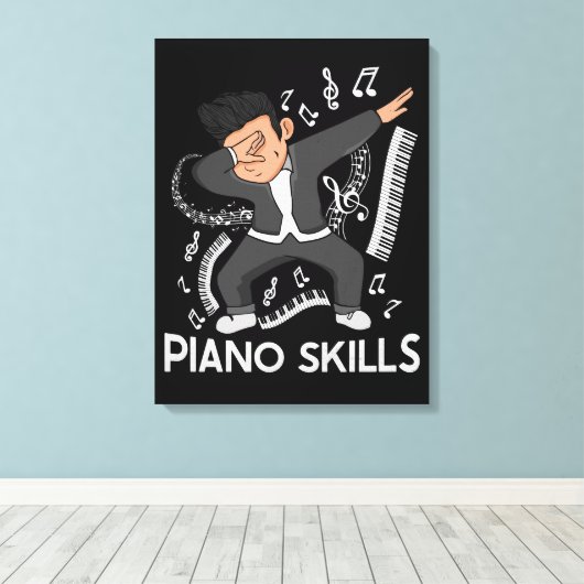 Grand Piano Spieler Kids Pianist Gift Musik Piano Leinwanddruck (Insitu (Holzboden))