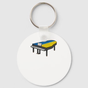 Grand Piano Ukrainische Flagge Pianist Musiker Sti Schlüsselanhänger