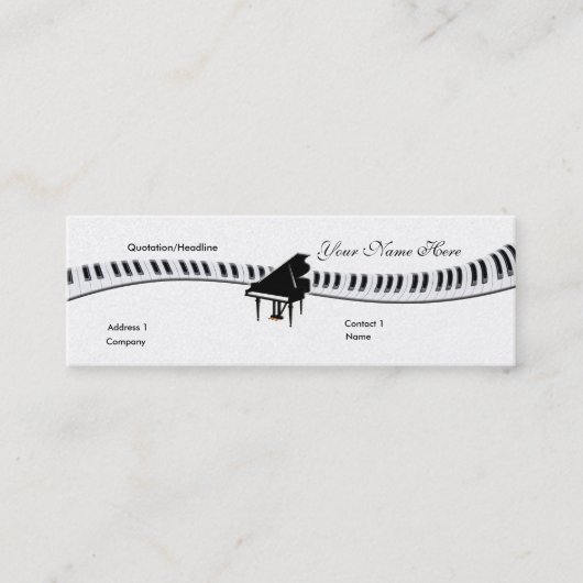 Grand Piano und Keyboard Business Card Mini Visitenkarte (Vorderseite)