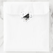 Grand Piano und Musiknoten Herz-Aufkleber (Tasche)