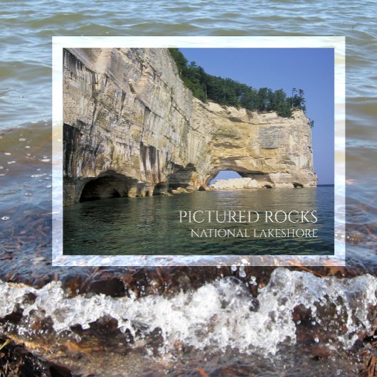 Grand Portal Point, Pictured Rocks, Michigan Postkarte
