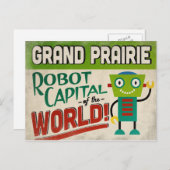Grand Prairie Texas Robot - Funny Vintag Postkarte (Vorne/Hinten)