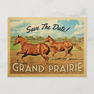 Grand Prairie Texas Save the Date Pferde Ankündigungspostkarte