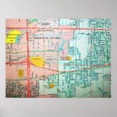 Grand Prairie, TX Vintag Map Poster (Vorne)
