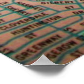 Grand Prairie, TX Vintag Map Poster (Ecke)