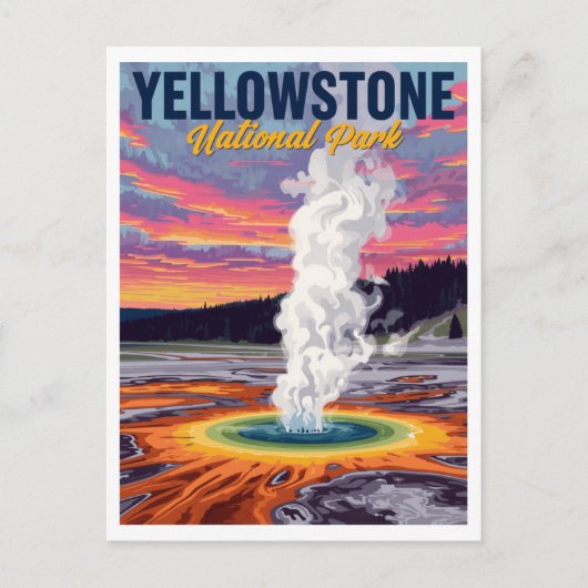 Grand Prismatic Spring Geyser Kunst Postkarte (Vorderseite)