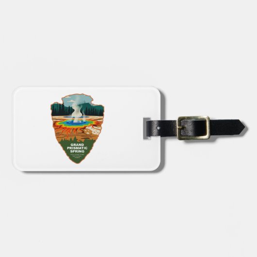 Grand Prismatic Spring Yellowstone Arrowhead Gepäckanhänger (Vorderseite horizontal)
