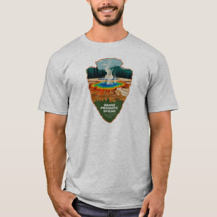 Grand Prismatic Spring Yellowstone Arrowhead T-Shirt
