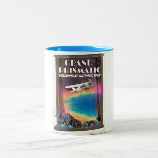 Grand Prismatic, Yellowstone Nationalpark, USA Zweifarbige Tasse (Mittel)