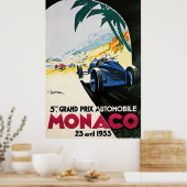 Grand Prix de Monaco, 1933 Vintage Poster (Küche)