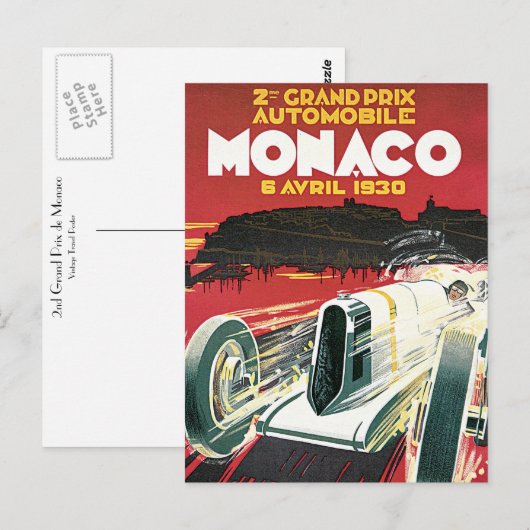 Grand Prix de Monaco Postkarte (Vorne/Hinten)