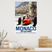 Grand Prix Racing in Monaco 1965 Poster (Küche)
