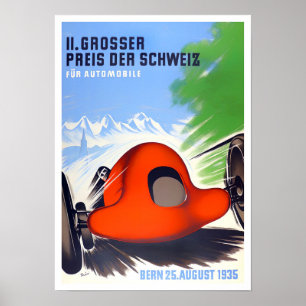 Grand Prix Schweiz 1935 Vintage Rennen Poster