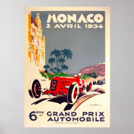 Grand Prix von Monaco 1934 Poster