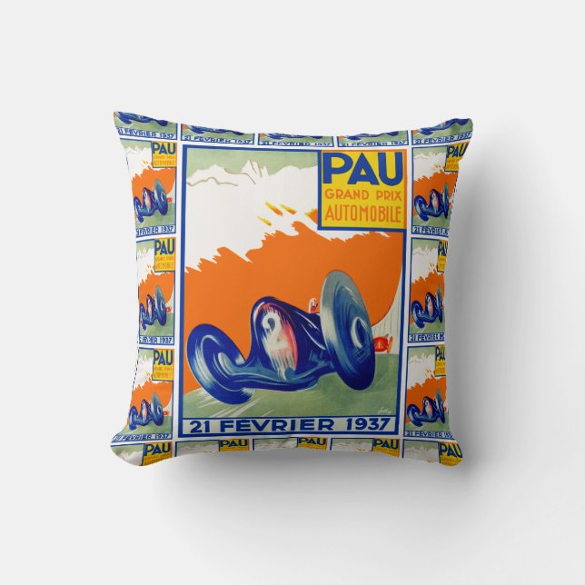Grand- Prixautomobilde 1937 Pau Kissen (Vorderseite)