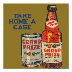 Grand Prize Lager Bier zum Mitnehmen eine Kiste Poster