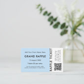 Grand Raffle Prize Zeichn QR Code Blue Event Ticke Visitenkarte (Stehend Vorderseite)