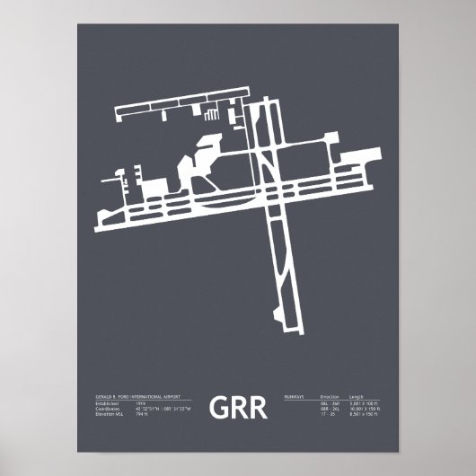 Grand Rapids (GRR) Airport Poster: Gerald R Ford Poster (Vorne)