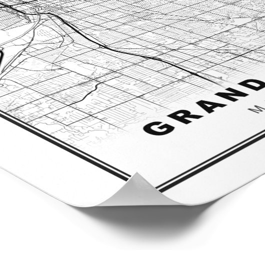 Grand Rapids Map Poster (Ecke)