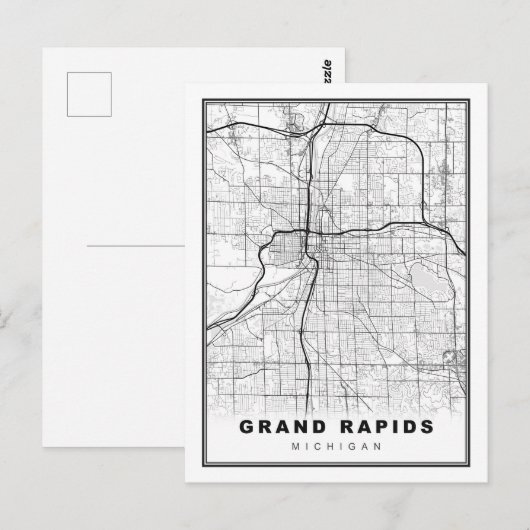 Grand Rapids Map Postkarte (Vorne/Hinten)