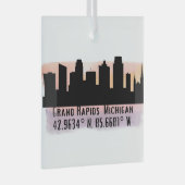 Grand Rapids MI City Skyline Glasdekoration Ornament Aus Glas (Vorderseite Rechts)