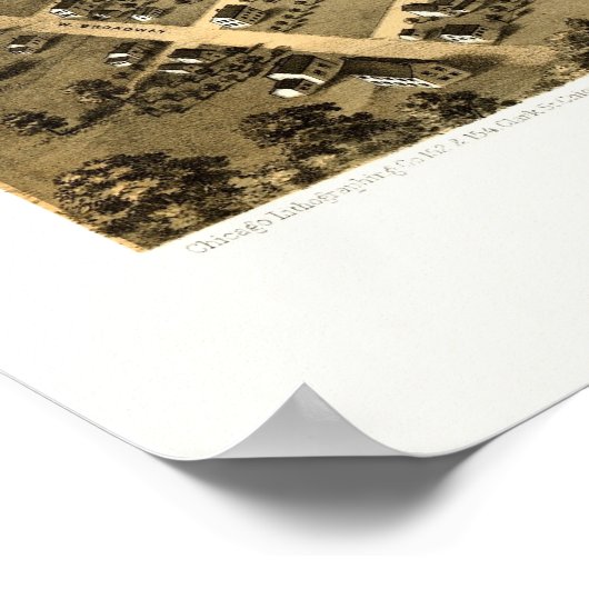 Grand Rapids, MI Panoramic Map - 1868 Poster (Ecke)